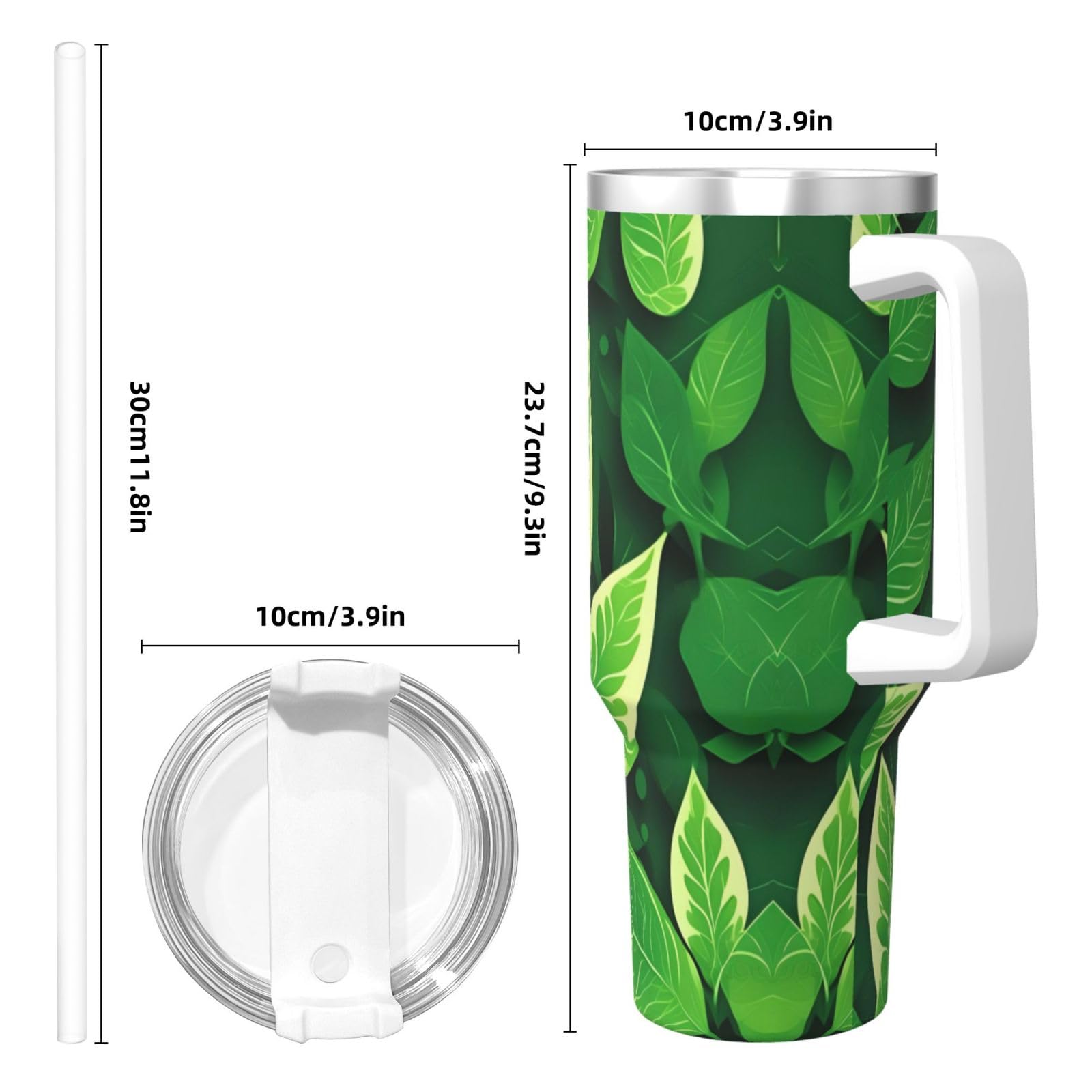 St Patricks Day Leaves Edelstahl-Wasserflasche mit Griff und Strohhalm-Deckel, doppelwandig, 1,2 l