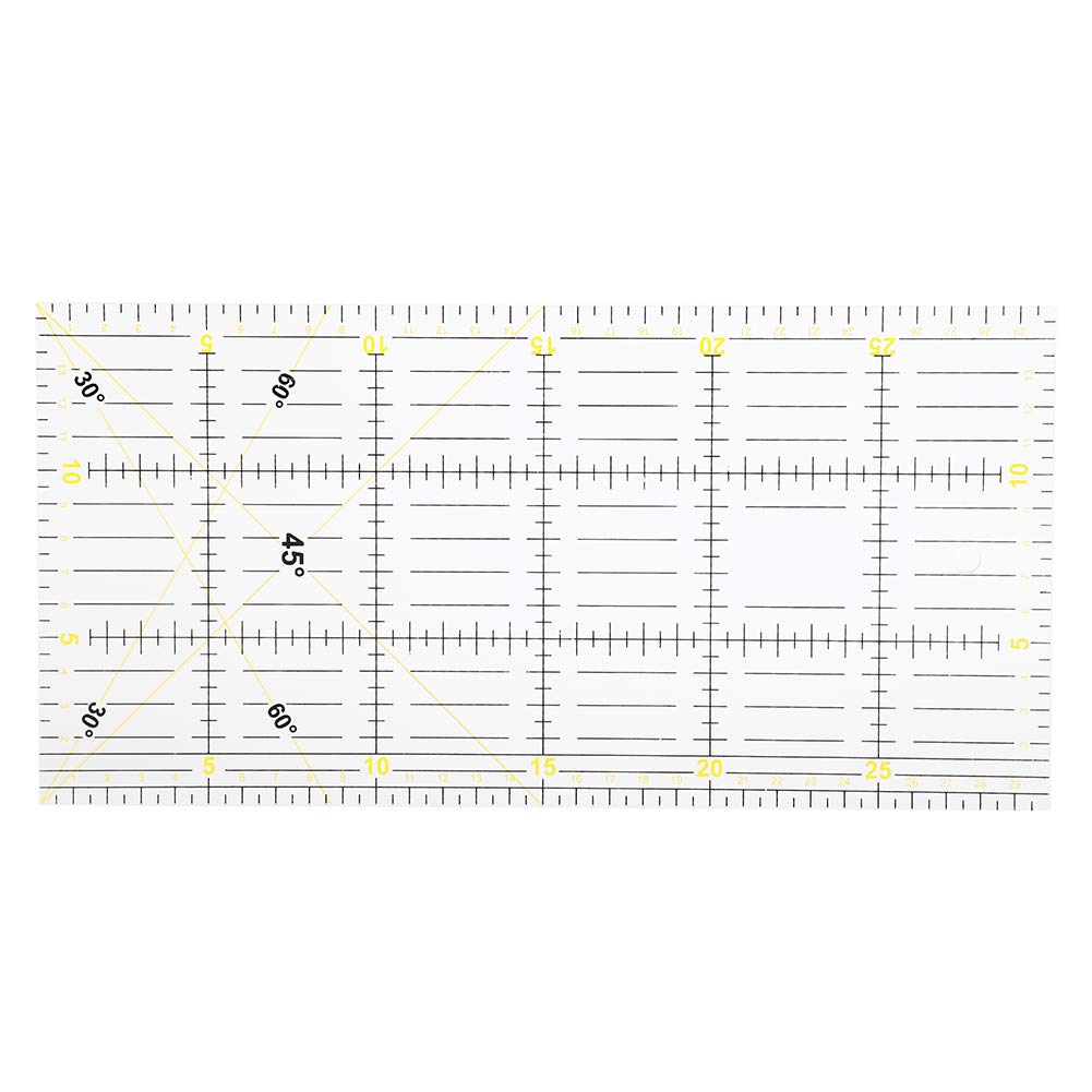 Regla de costura bicolor de 4 piezas, herramienta de medición para costura con líneas de cuadrícula, regla de plástico transparente para manualidades DIY, puntos de dibujo en