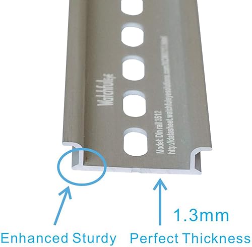 Miniatura 4 de Soporte de montaje en riel DIN  Kit de riel DIN para montaje en bastidor, orejas de riel DIN, aleación de aluminio ranurada, longitud de oxidación