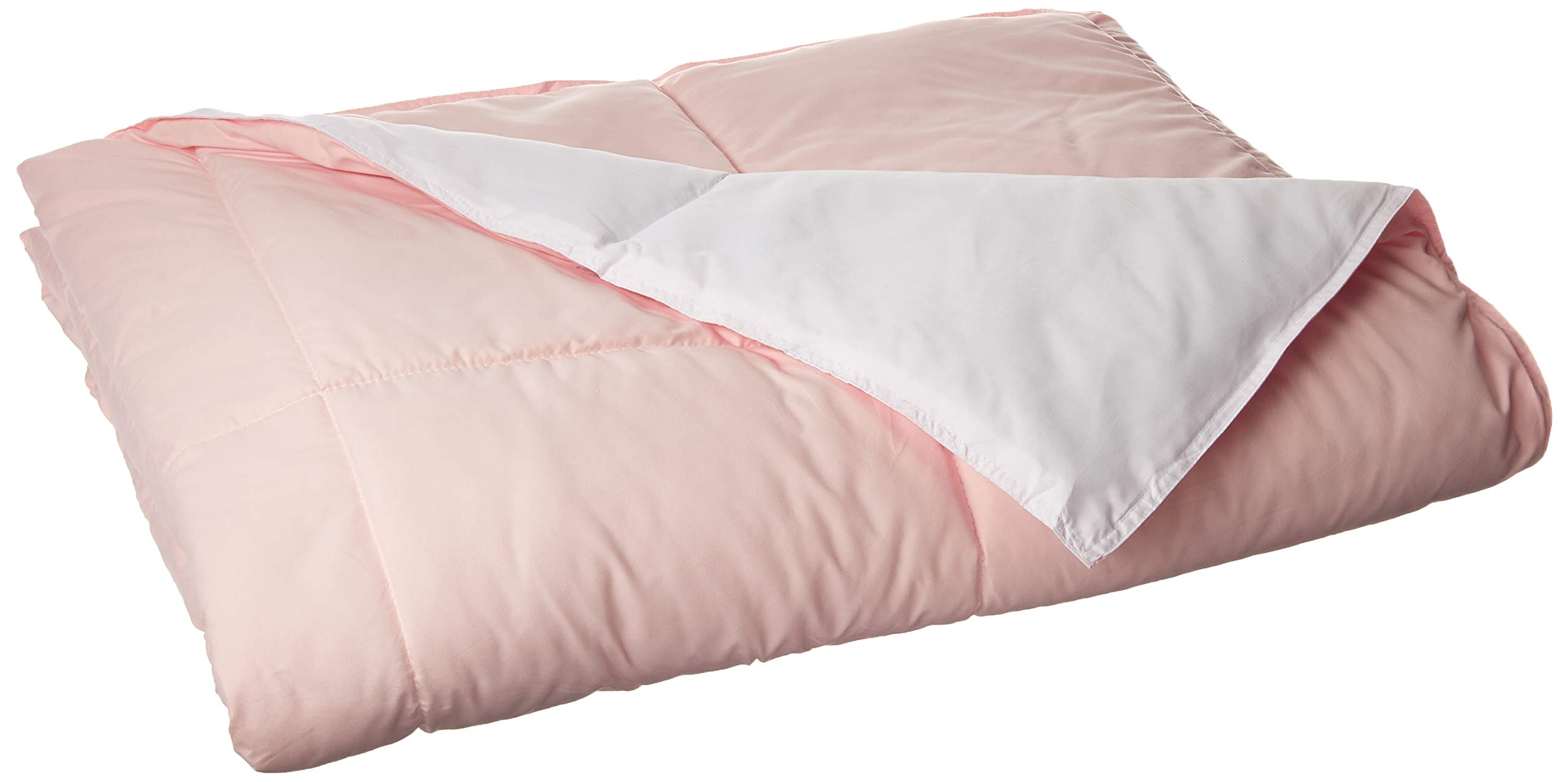 Couette lit jumeau rose et blanche matelassée ultra douce en duvet