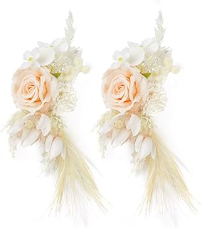 Alecono Champagne Shoulder Corsages for Wedding, Set of 2, Floral Corsage for Mother of Prom Decoration, Formal Dinner Party, Bride Wedding Ceremony Anniversary Decor