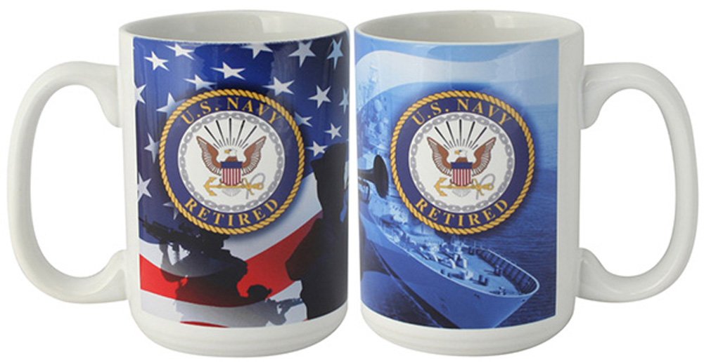 U.S. Navy Retired military coffee mug 15 oz.