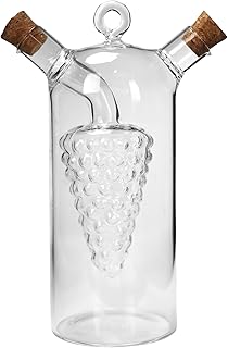 Iconikal 2-in-1 Glass Oil & Vinegar Salad Dressing Cruet Bottle Pourer