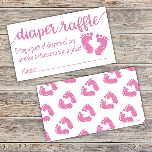 50 Pink Baby Feet Diaper Raffle Tickets - Girl Baby Shower Game #TOP4