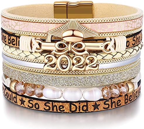 Graduation Gifts for Her 2022, College High School Graduate Inspirational Bracelets Jewelry Presents for Her