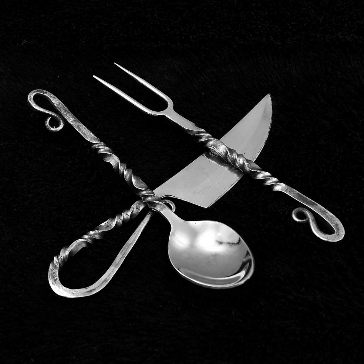 Mittelalter Besteck Set, handgeschmiedet Mittelalter Essbesteck 4210