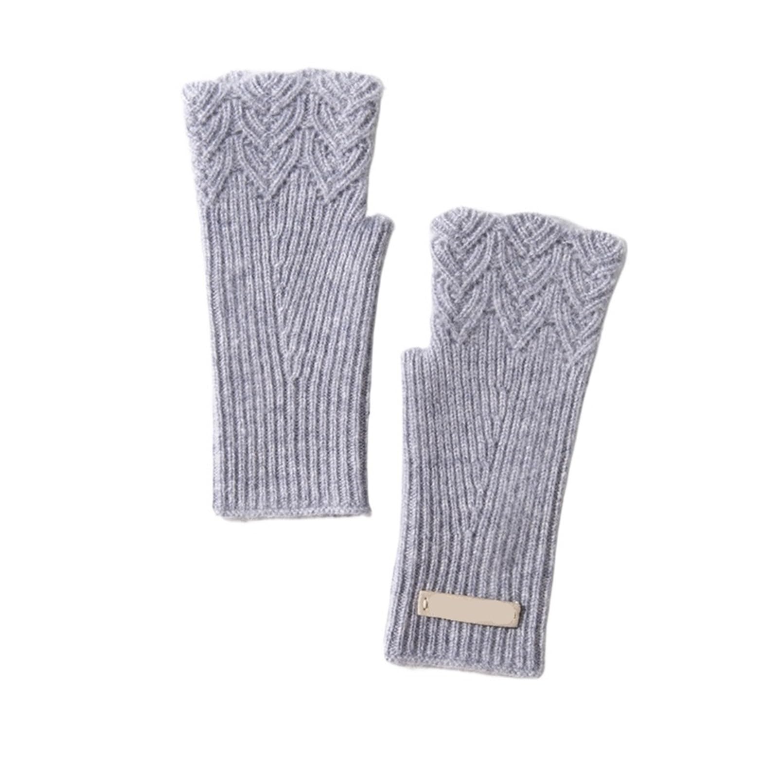 Generico Guanti Da Donna In Cashmere, Guanti Mezze Dita In Pizzo