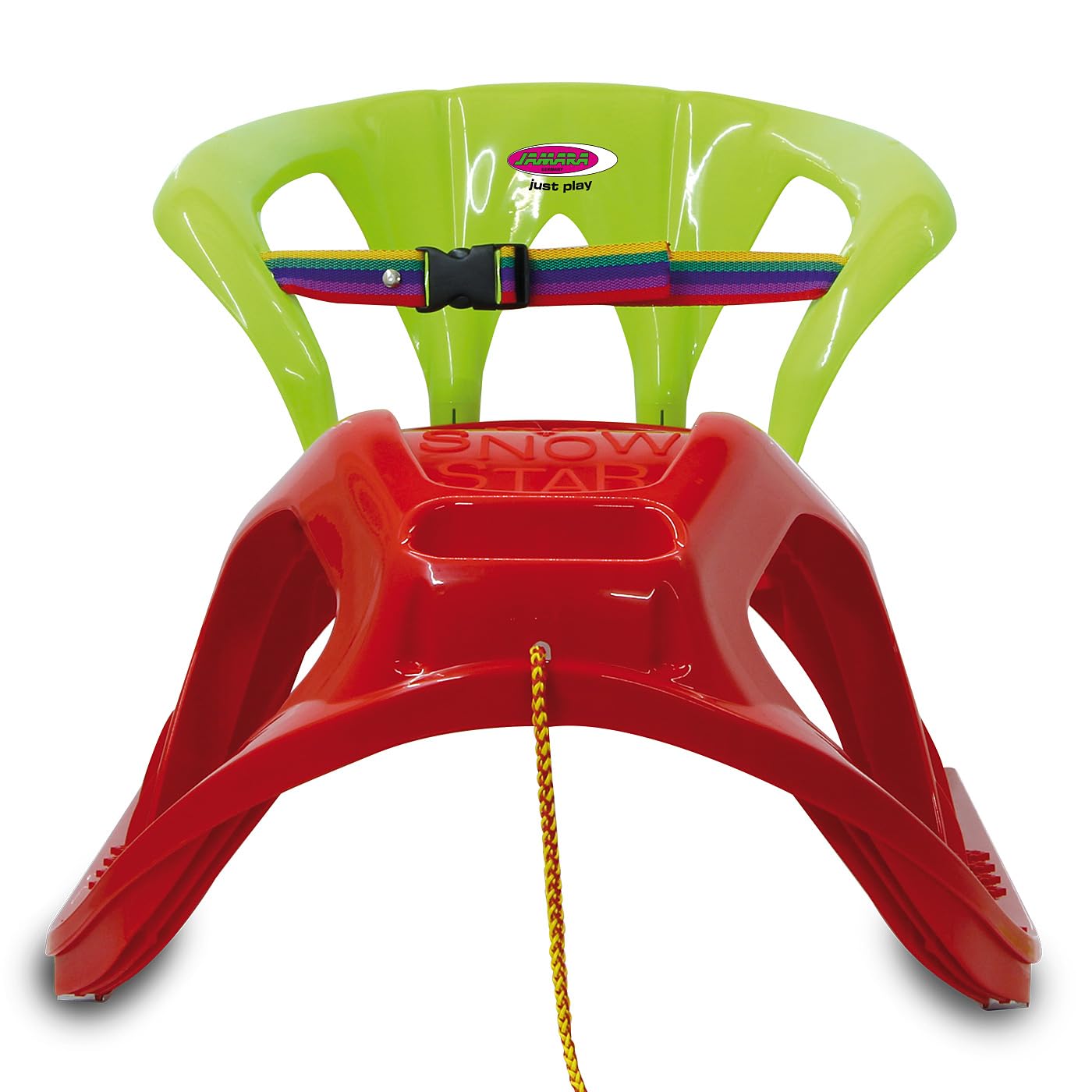 Jamara 460366 - Snow Play Trineo con Respaldo Snow-Star 90 cm Rojo – Protección contra vuelcos, Ligero