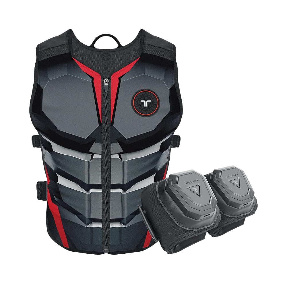 bHaptics Starter Bundle Onyx | TactSuit Air Onyx & TactSleeve for VR & PC Gaming | Sim Racing, Music