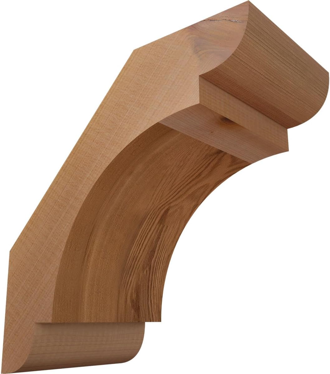 Ekena Millwork BRC06X10X10OLY00SWR 5 1/2"W x 10"D x 10"H Olympic Smooth Knee Brace, Western Red Cedar