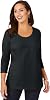 Jessica London Womens Plus Size Stretch Cotton Scoop Neck Tee