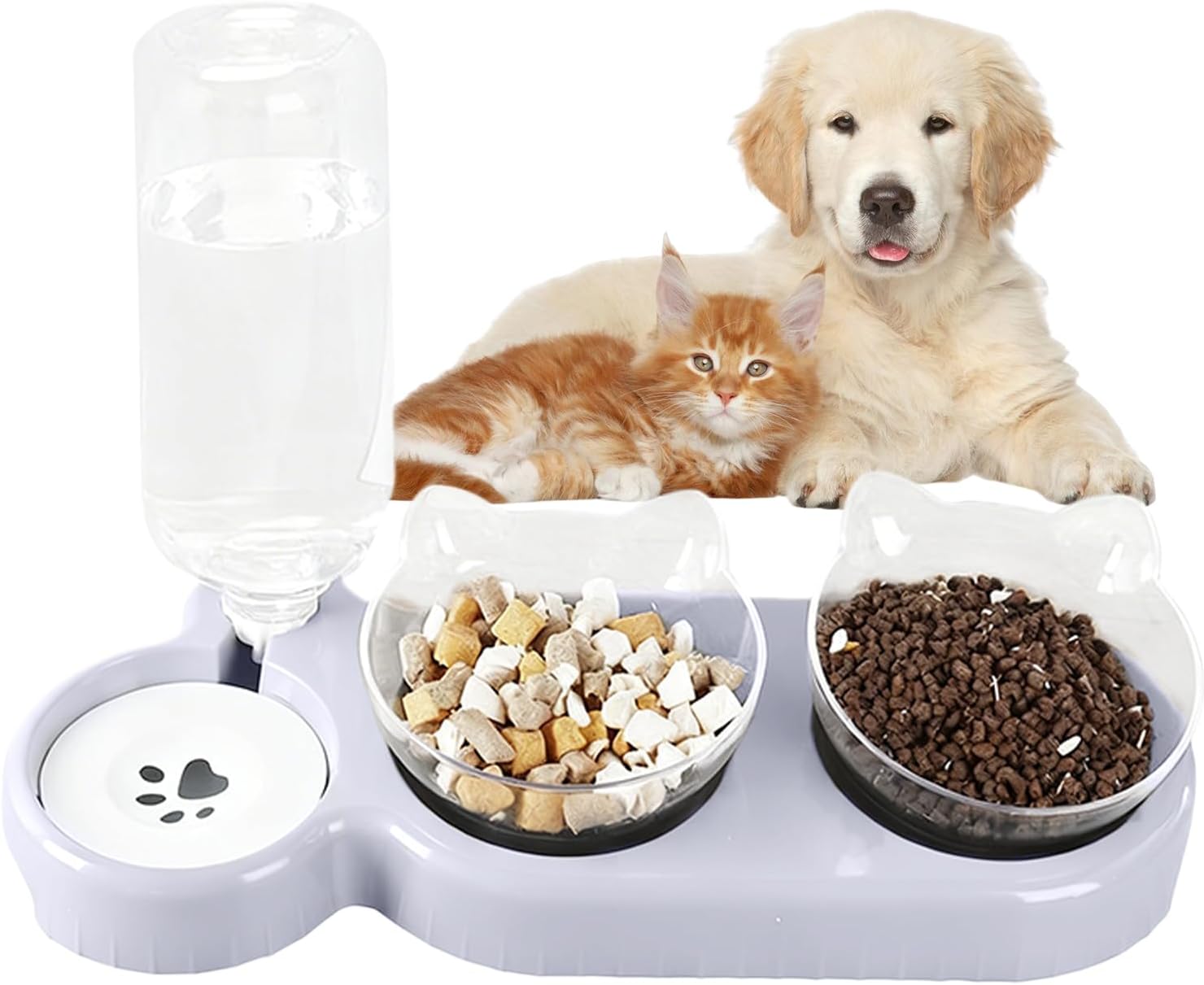 Programmable Animal Dispenser - Food Appliance, Two Compartment Portioning Unit for Feline Feeding, Supply System for Young Cats, Dogs, Pups, Indoors, Outdoors and Evening Meals
