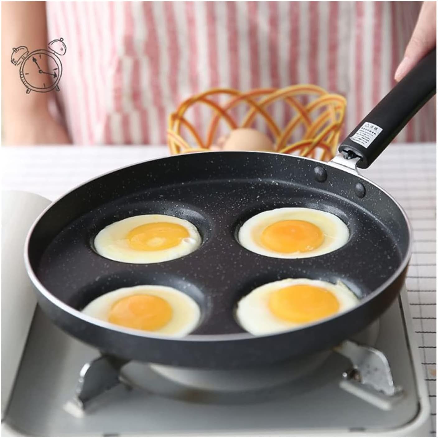 Stuffed Pancake Pan Pancake Pan Pancake Pan,Egg Frying Pan,Multifunction Frying Pan Alloy 4 Units Skillet Cookware Pot Egg Pancake Steak for Gas Cooker Frying pan Wo