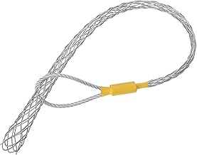 QUARKZMAN Agarre de Tracción de Cable 1.7 pies Tirador de Malla de Alambre Calcetines de Agarre Cabeza Única de Acero Galvanizado Cubierta de Red Suave Para Cable 20-25mm Amarillo