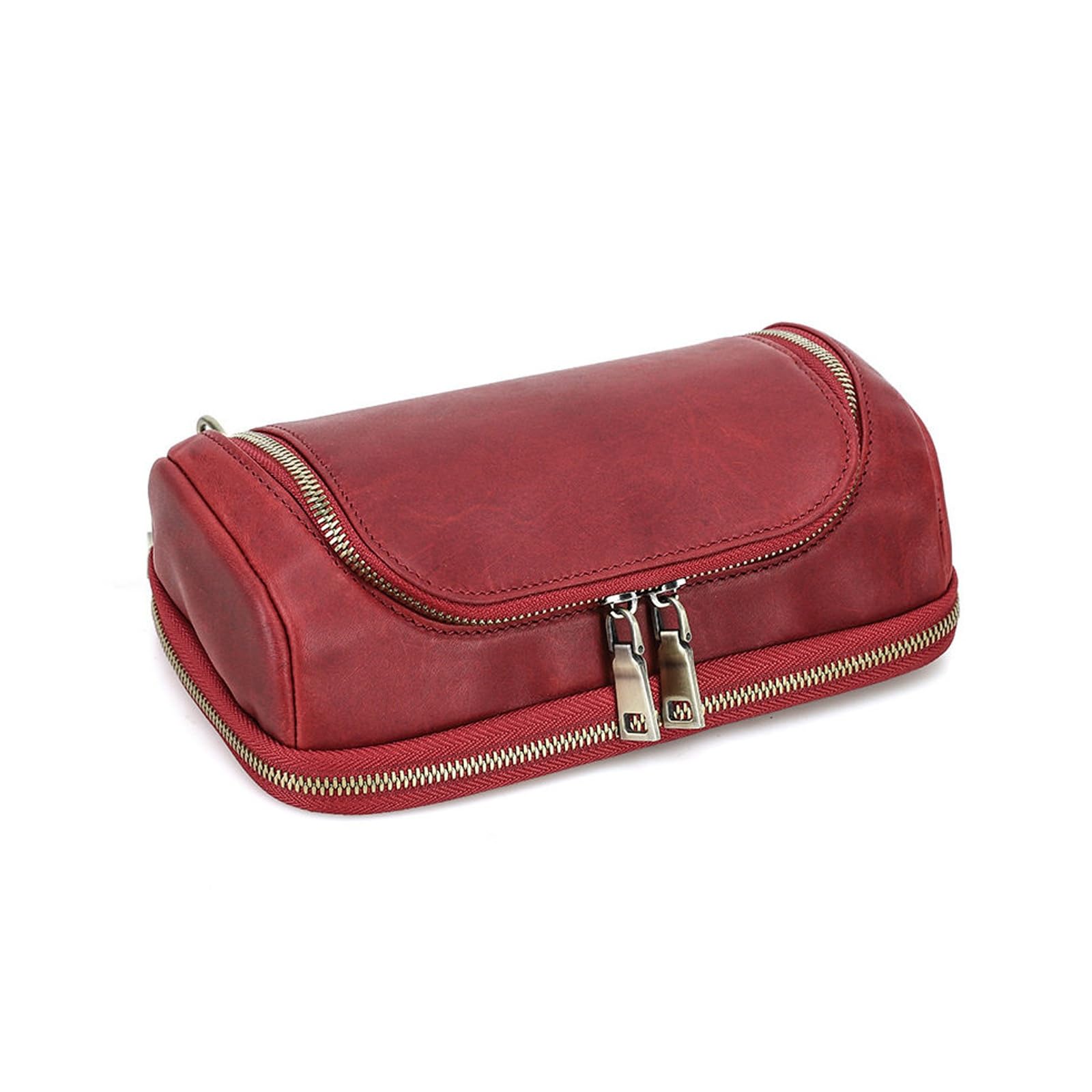 Bolsa organizadora de Cables de Viaje, Estuche Enrollable for Cargador con Cremalleras, Organizador tecnológico de Cuero for Banco de energía, Cables, artículos Esenciales de Viaje(Red)