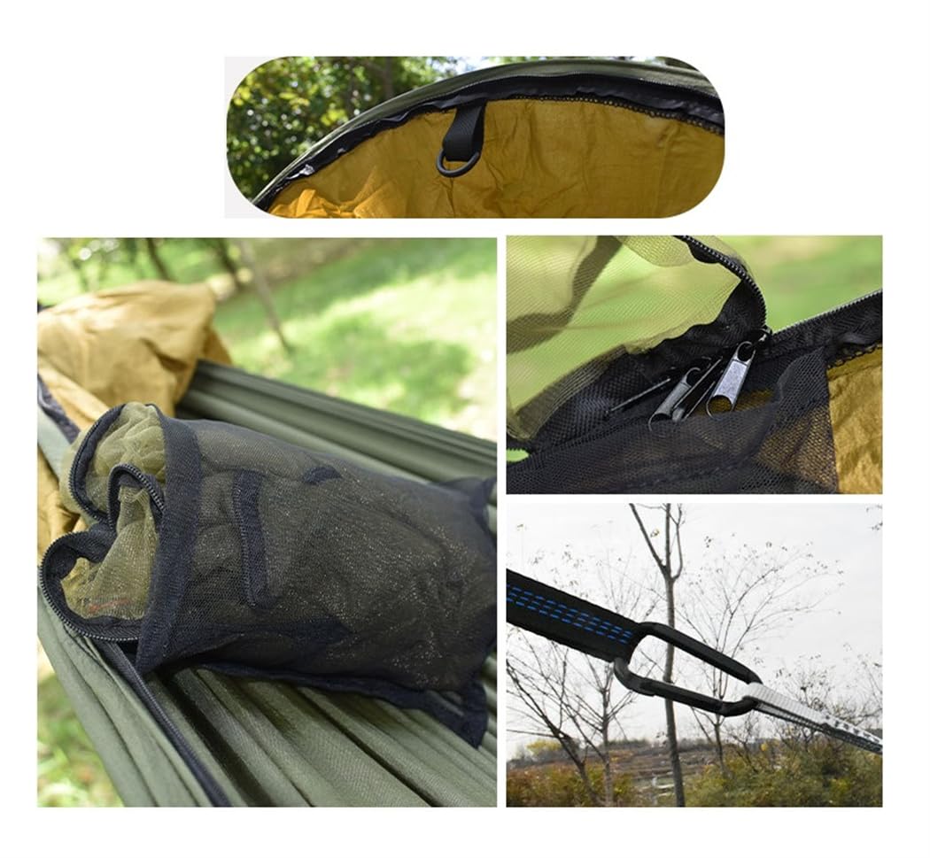 Hamac de camping ultra léger avec moustiquaire, 280 x 140 cm, respirant, en nylon, sac de couchage, tente de lancer, sac à dos, voyage, aventure, hammock grande capacité