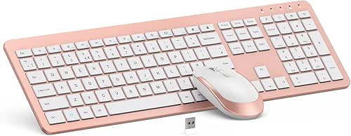 Wireless Keyboard and Mouse Combo - Full Size Slim Thin