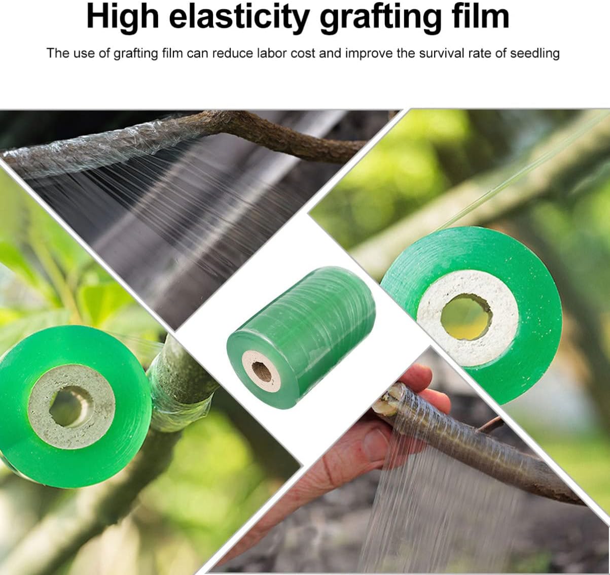 Tofficu 4rolls Stretchable PVC Grafting Tape Self-Adhesive Floristry Film for Budding Citrus Pecans and Walnuts for Gardening and Plant Care