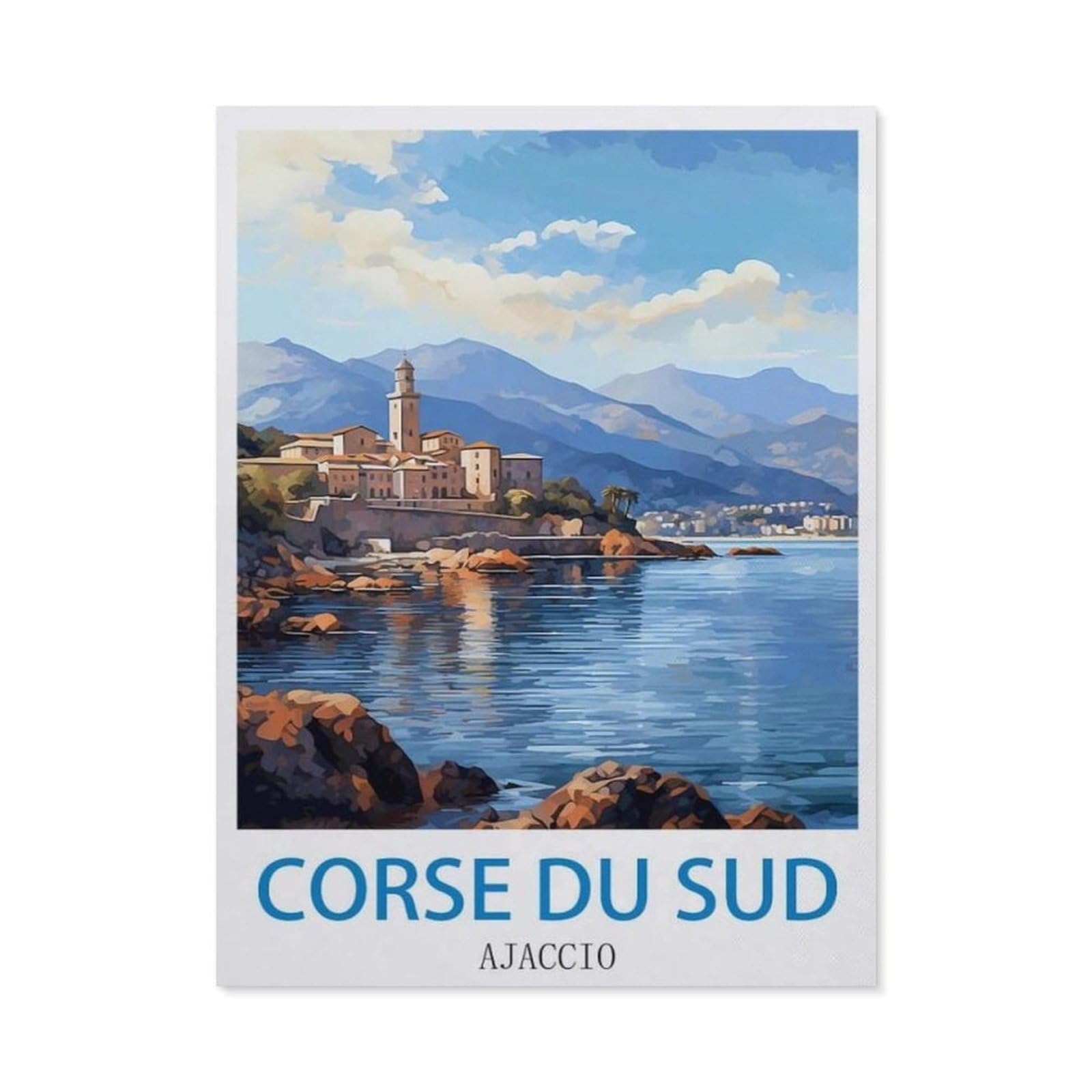 BEAYODKP 5D DIY Diamond Painting Kit，Corse Du Sud Ajaccio，Crystal Mosaic Full Drill Round Diamond Painting Embroidery Accessories（50 x 60 cm/19.68 x 23.62 inches）-CN51