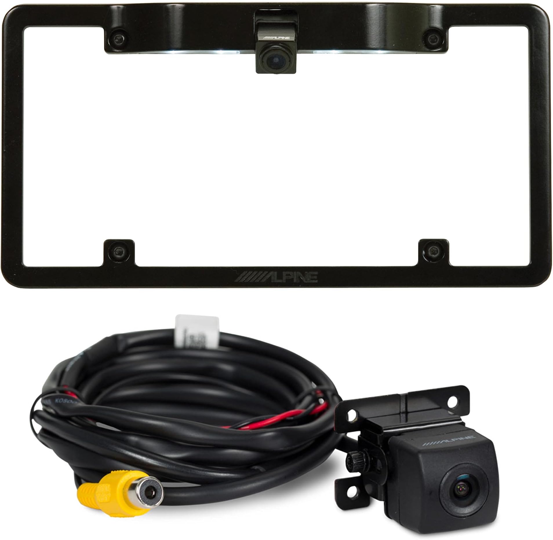 Alpine KTX-C10LP License Plate Frame with Alpine HCE-C1100 Back Up Camera