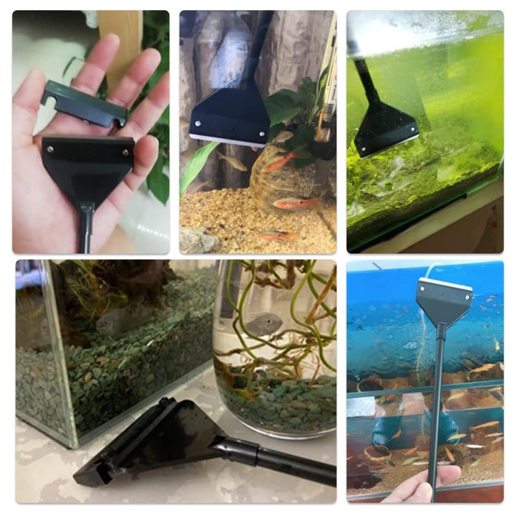 Grattoir À Algues,Nettoyeur De Grattoir Algues,Vitre Grattoir Algues,Aquarium Scraper,Nettoyeur D'algues D'aquarium,Avec Lame,Tournevis,Housse De Protection,Kiuiom