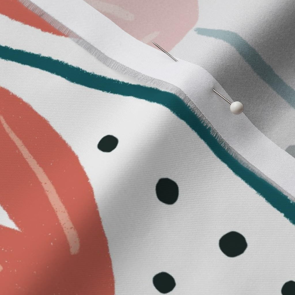 Spoonflower Fabric - Floral Bloom Spring Flowers Flower Garden Cone Wildflowers Printed on Organic Cotton Sateen Fabric by The Yard - Sewing Quilting Apparel Home Decor