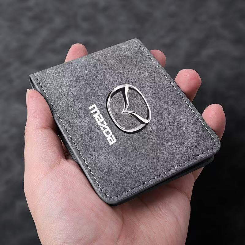 Car Registration and Insurance Holder – PU Leather Document Wallet with ID Window & Card Slots, Glove Box Organizer for Driver’s License, Vehicle Papers, for Mazda Biante 2008-20182