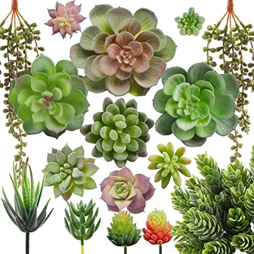 Meneco Faux Succulents Artificial Plants 16 Pack Lifelike Fake
