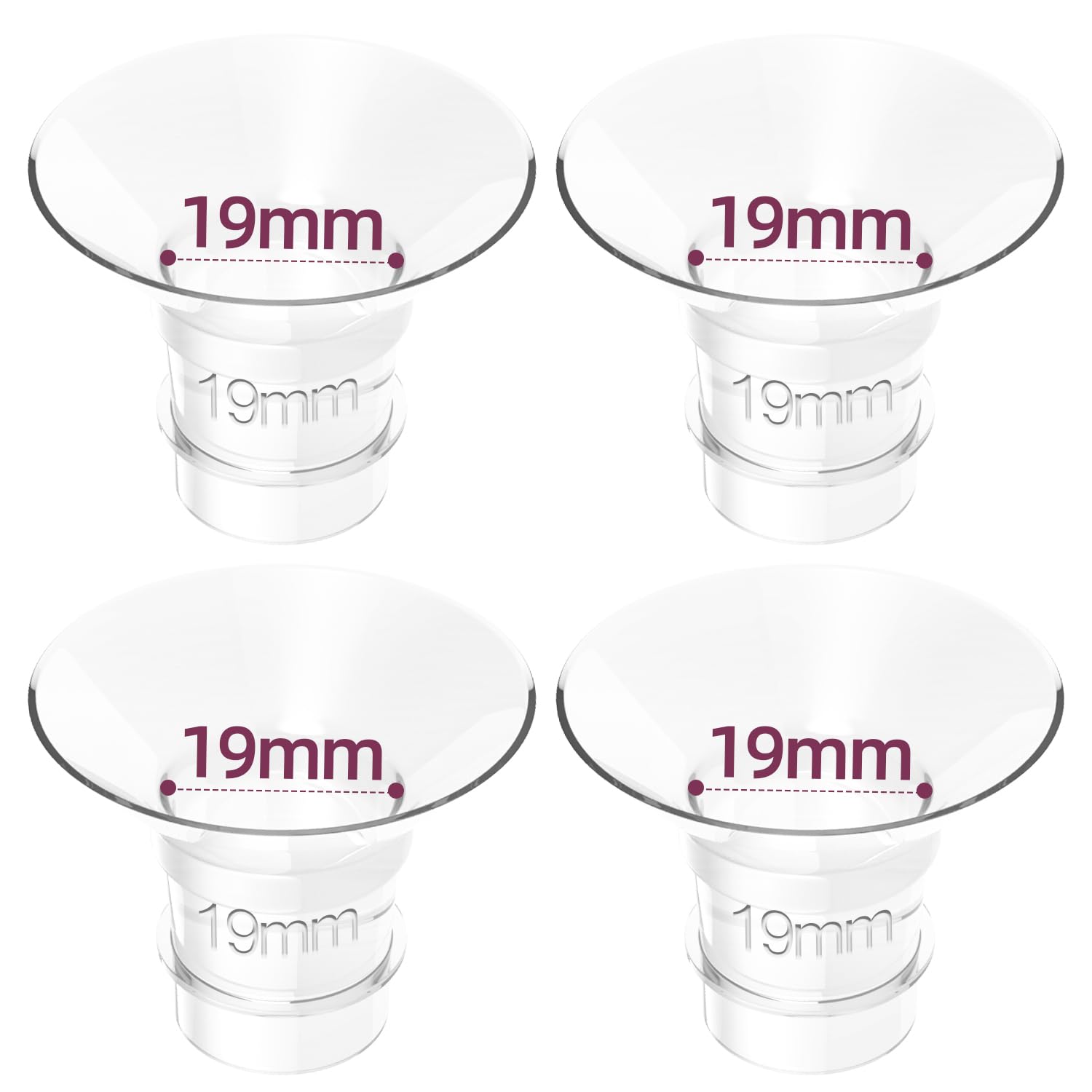 4 pieces brida de 19mm, brida de silicona ultrasuave, ajuste cómodo y diseño a prueba de fugas. Compatible con extractor de leche eléctrico KISSBOBO K5/K6 – Piezas de silicona para mayor confort