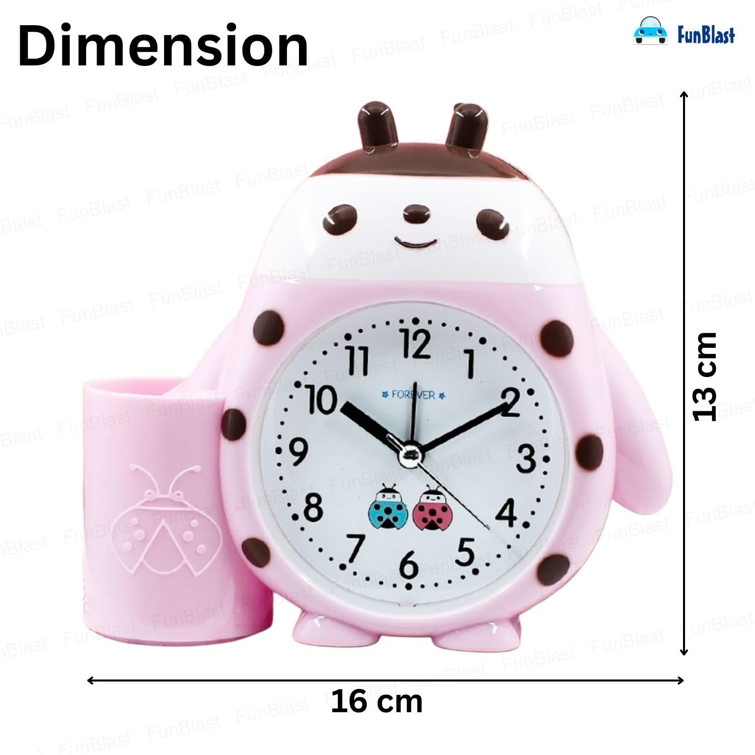 Cute Cartoon Alarm Clock for Kids - Pink -2 Cute Cartoon Alarm Clock for Kids - Pink -2