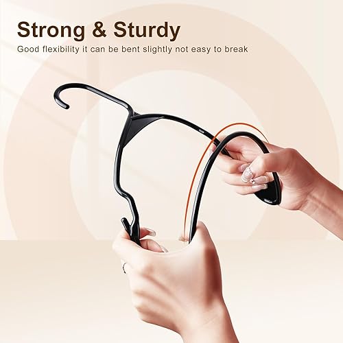 Miniatura 7 de HOUSE DAY Perchas de Plástico Premium Paquete de 10, Perchas para Ropa que Ahorran Espacio, Colgador Resistente para Abrigos - Organizadores de