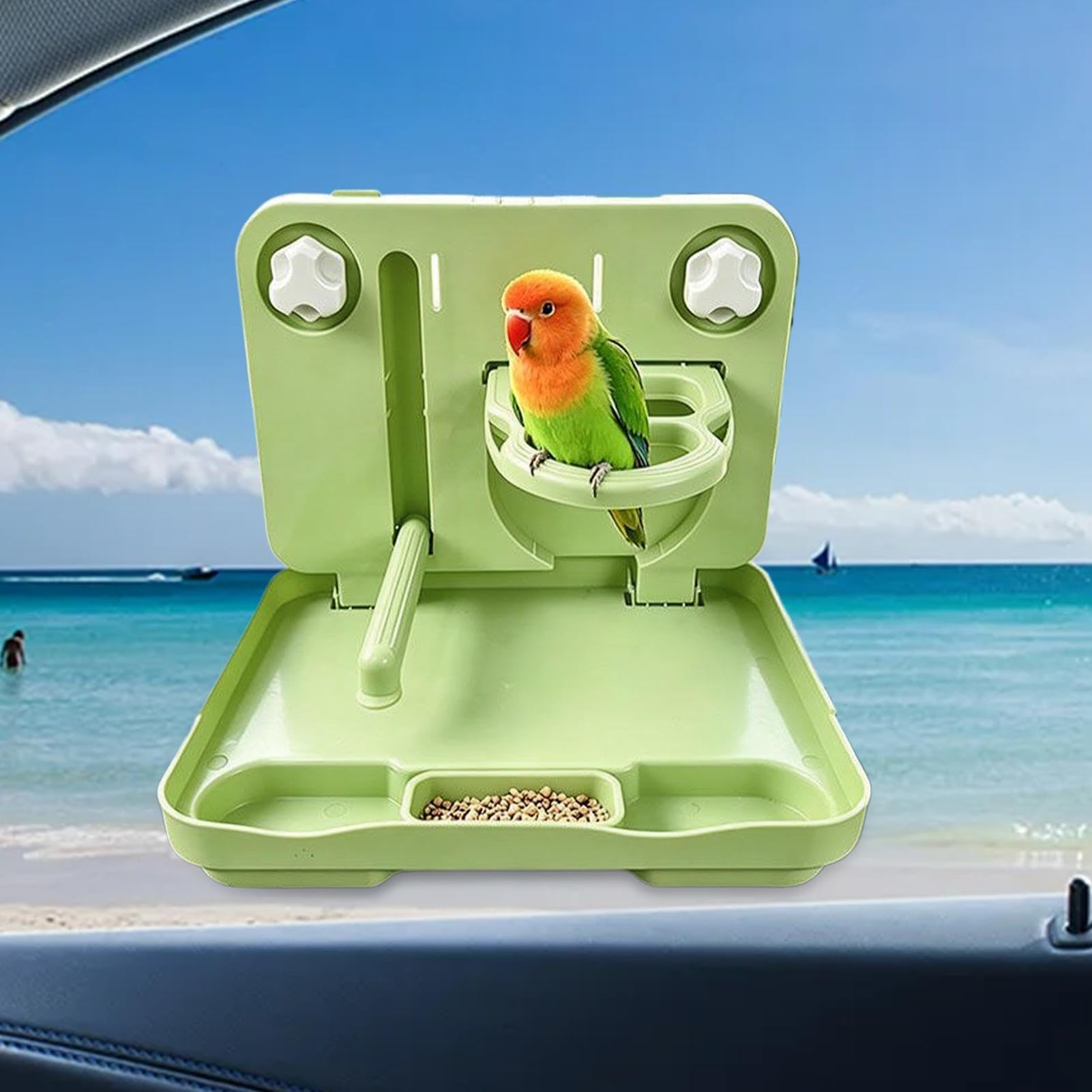 Perchoir pliable pour oiseaux avec ventouse