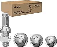 Nilight Chrome Trailer Hitch Ball Set: 1-7/8", 2", 2-5/16" Balls Up to 8,000 lbs GTW, 1" Universal Shank & Handle