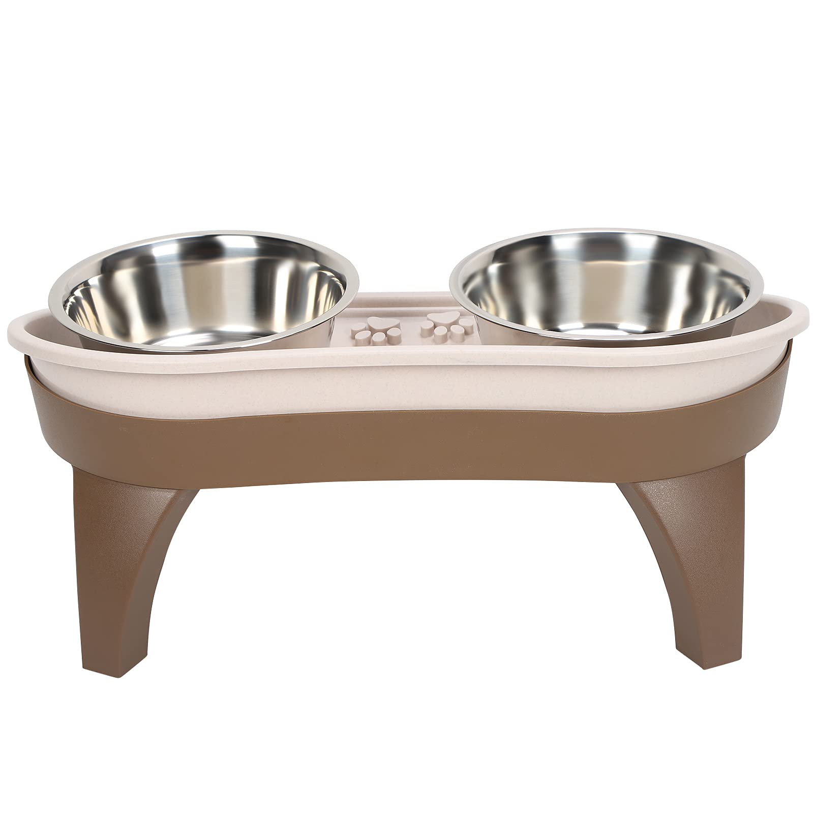Set di ciotole per cani con design antiscivolo, doppia ciotola in acciaio inox per cani e gatti di grandi dimensioni, ideale per interni ed esterni, altezza 19 cm