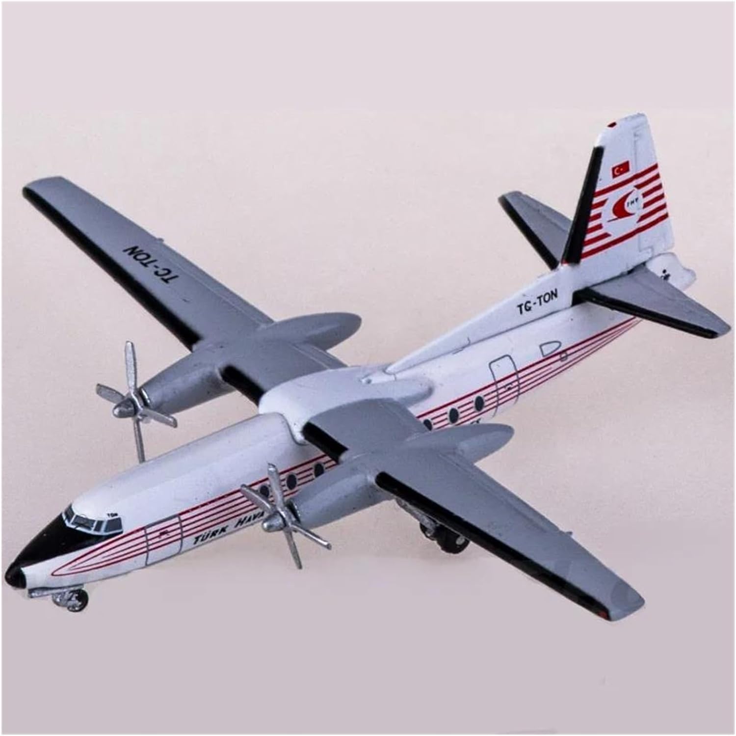 Miniature Scale 1 400 for Turkish F-27 TC-TON DieCast Alloy Aircraft Model Souvenir Decorations Flying Toy Game Kits