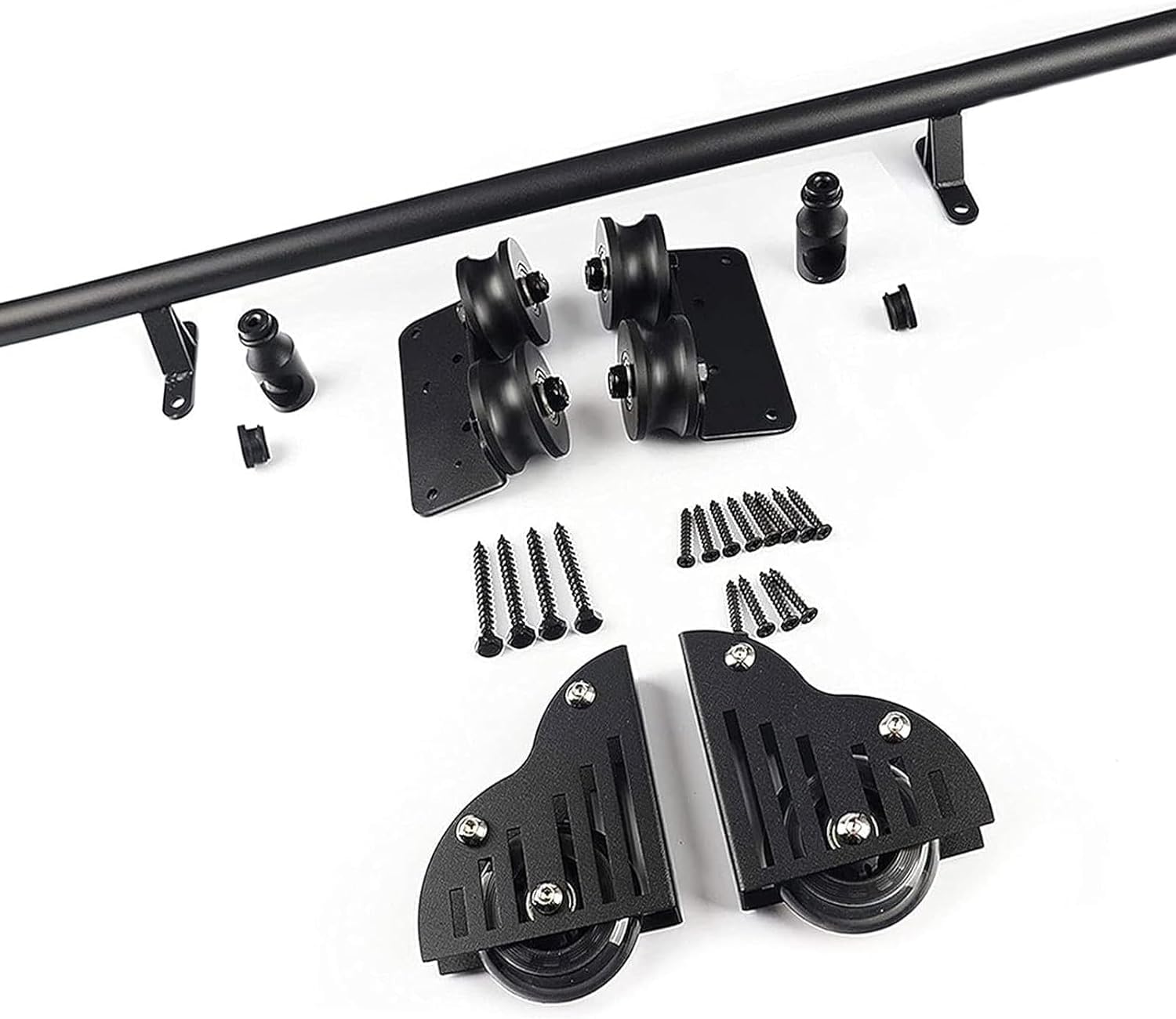 DFGHNBVC Sliding Library Ladder Hardware Kit 3.3Ft-20Ft Rolling Library Ladder Track Kit, Round Tube Mobile Ladder Track For Home/Indoor/Loft - Black,20Ft/600Cm Track Kit