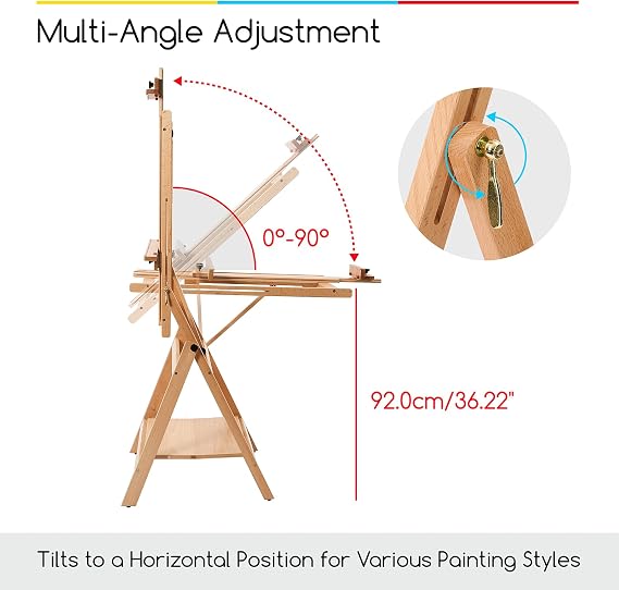MEEDEN Large Studio Artist Easel: Heavy Duty H-Frame Easel for Painting