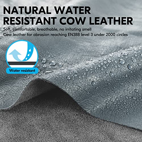 Vgo... 1Pair Safety Leather Work Gloves,Mechanics Gloves,Impact Gloves,Anti-Vibration Gloves,Rigger Gloves,Heavy Duty,Water Resistant(Size M,Gray,Ca7722Wr) #TOP1