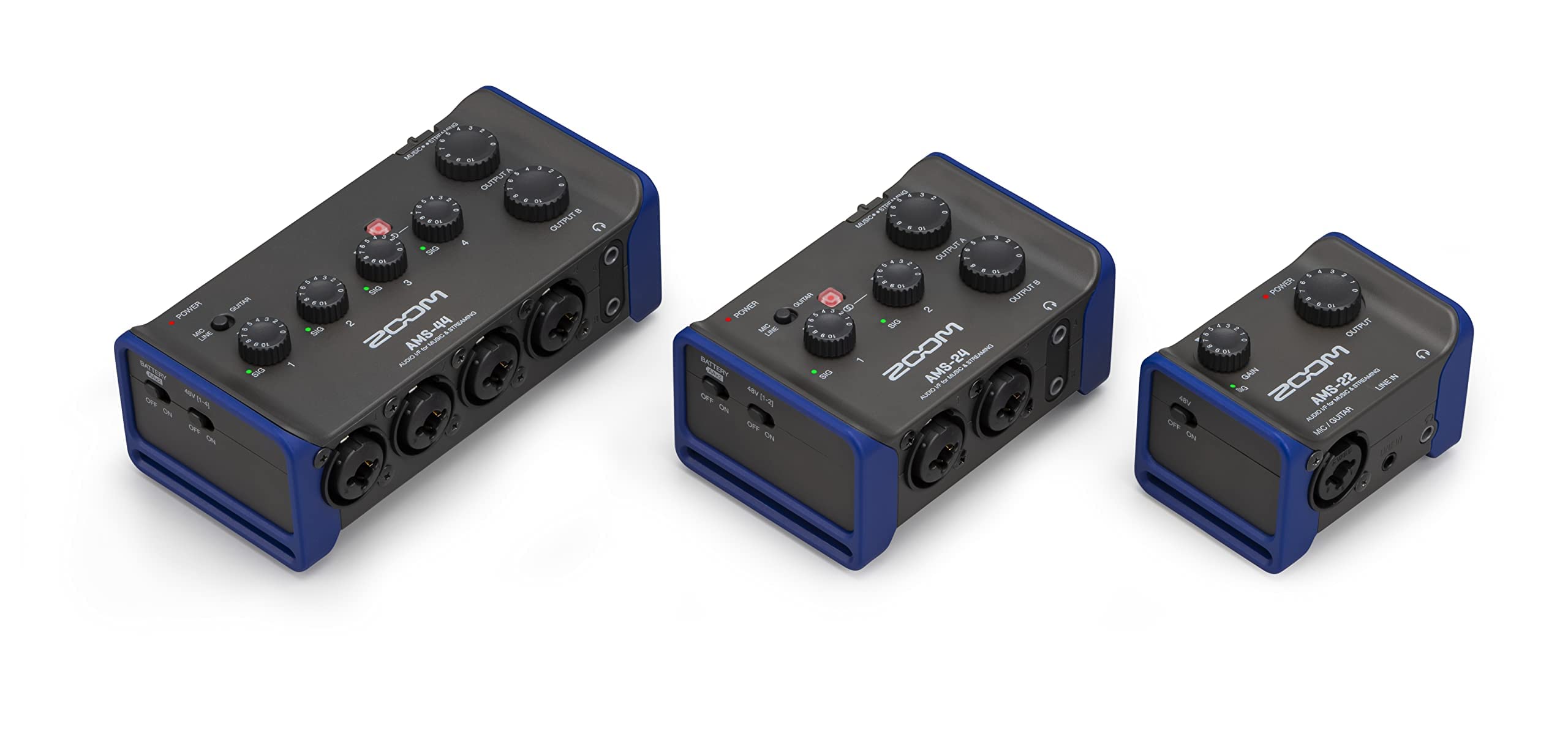 Zoom - AMS-22 - Interfaccia audio, 1 ingresso XLR/TRS, ingresso di linea stereo, 2 uscite, loopback, monitoraggio diretto, alimentazione tramite bus USB, adatta a streaming su PC, Mac, iOS e Android