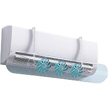 Retractable Air Vent Deflector, Air Conditioner Deflector with 3 Fan Blades, Anti Direct Blowing for Wall-Mounted Air Conditioner, No Punching RequiredBlue