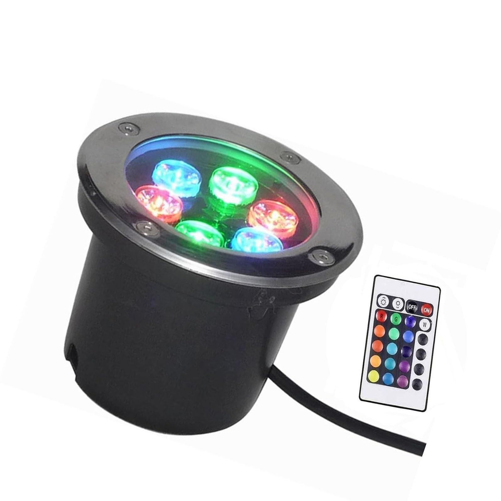 Luces De Paisaje Submarino - Foco LED Piscina, Foco Sumergible IP68, Foco Sumergible LED con Cambio De Color RGB, para Jardín, Focos De Piscina, con Mando A Distancia(24V,24w)