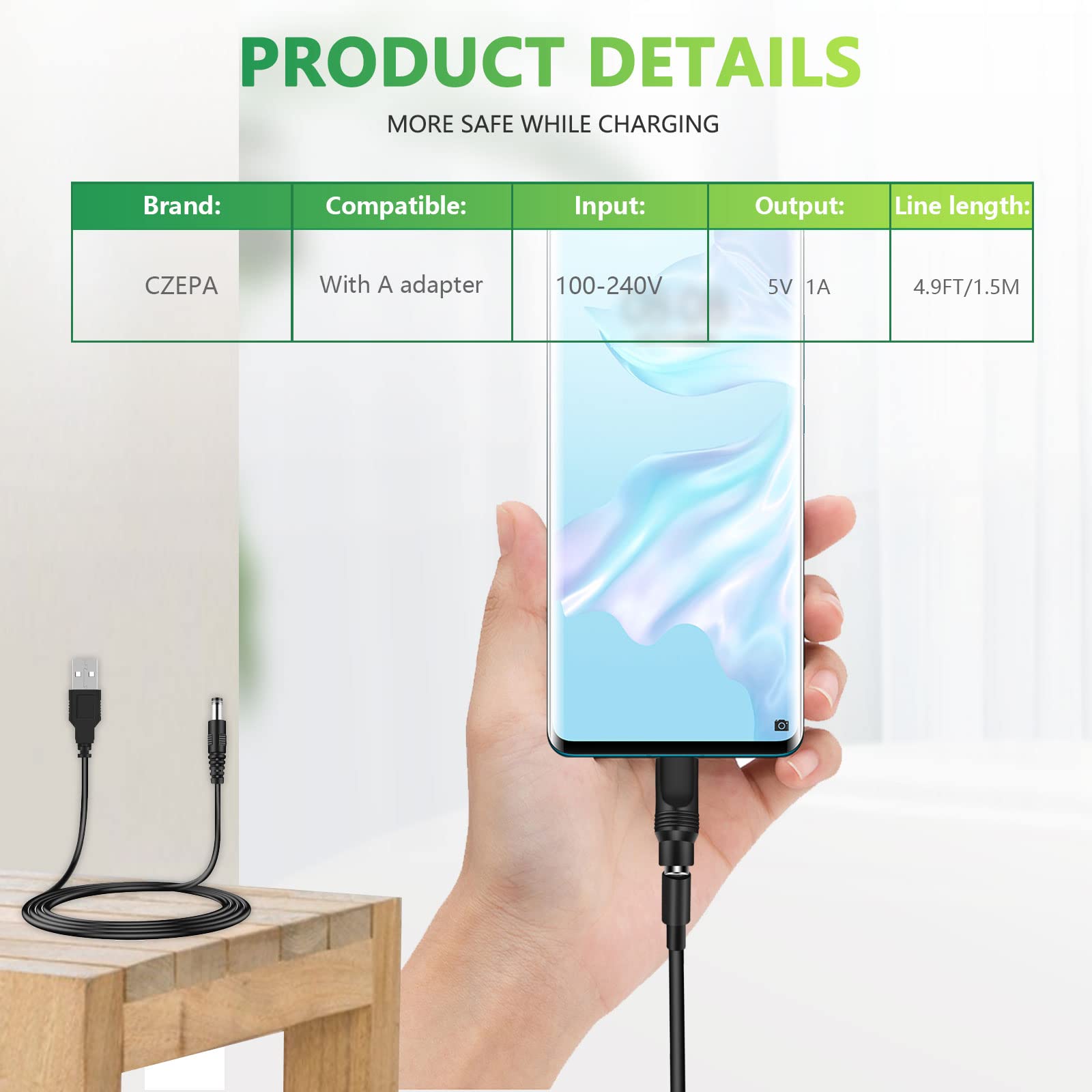 スマホバッテリーケーブル Amazon | PSE認証 くっつくチャージャー モバイルバッテリー（黒