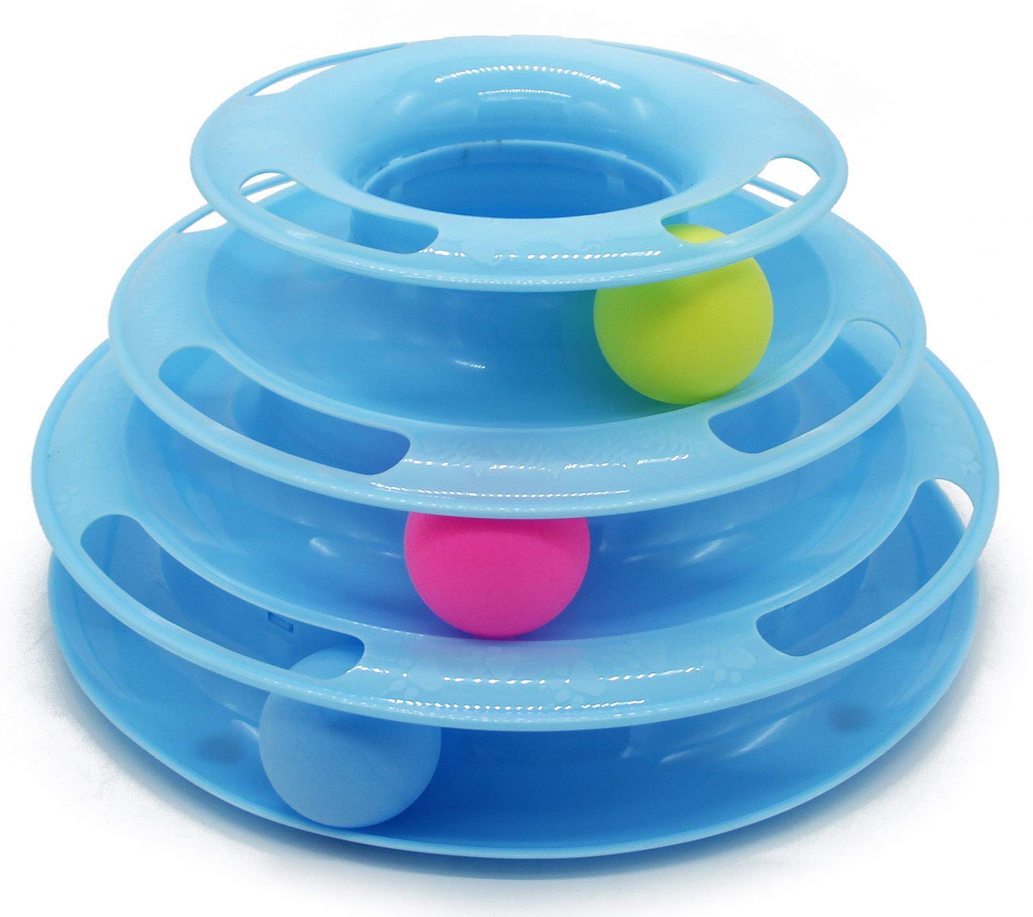 BPS BPS-7039 Cat Interactive Toy Trilaminar Ball Torm, 24.5 x 12.5 cm, blue