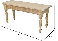 Vista 2 de Banco sin terminar con patas torneadas (48)