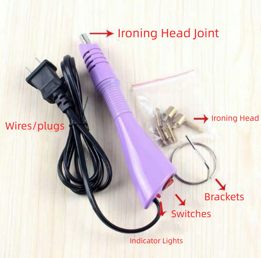 Yunxwd Hotfix Applicatore Di Strass, Riscaldamento Rapido Della Bacchetta Di Fissaggio A Caldo Applicatore Di Strass Strumenti Di Abbellimento 110-240v (Spina Ue Viola)