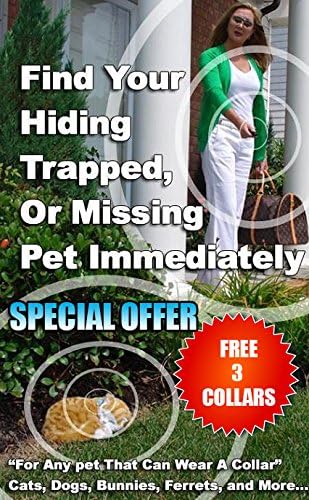 The Cat Caller Best* Pet Tracker Small Enough for Cats - 1 Key Chain Remote Locator + 3 Collar Receivers – White, Blue & Pink + 3 Free Collars + Free I.D. tag Stickers- Great Gift IDEA!