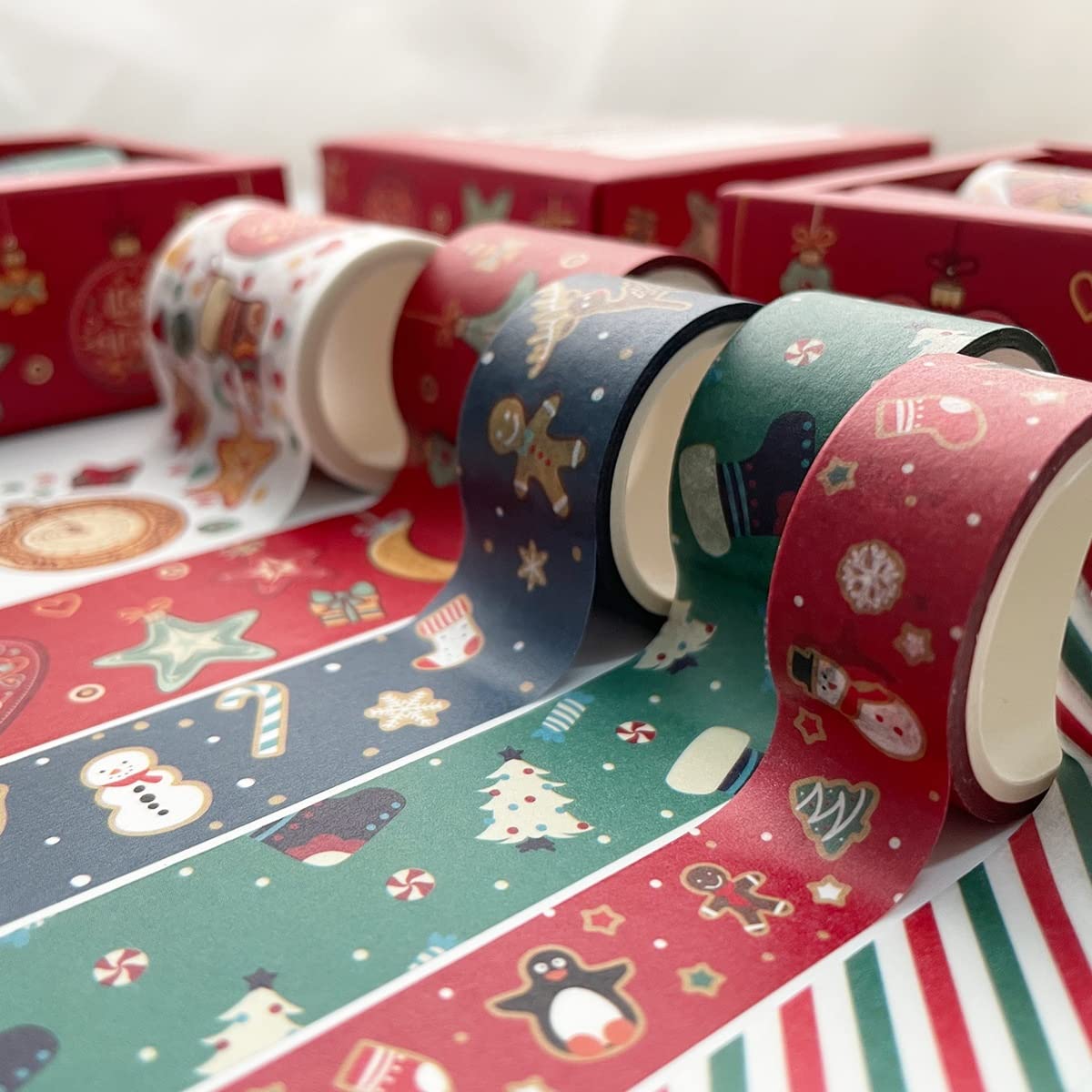 Cinta Adhesiva 6pcs / Kit Feliz Navidad Cinta Cinta Festiva Cinta Washi Tape Bricolaje Cinta de enmascarar Pegatinas de Embalaje Decorativo Cinta Adhesiva Decorativa