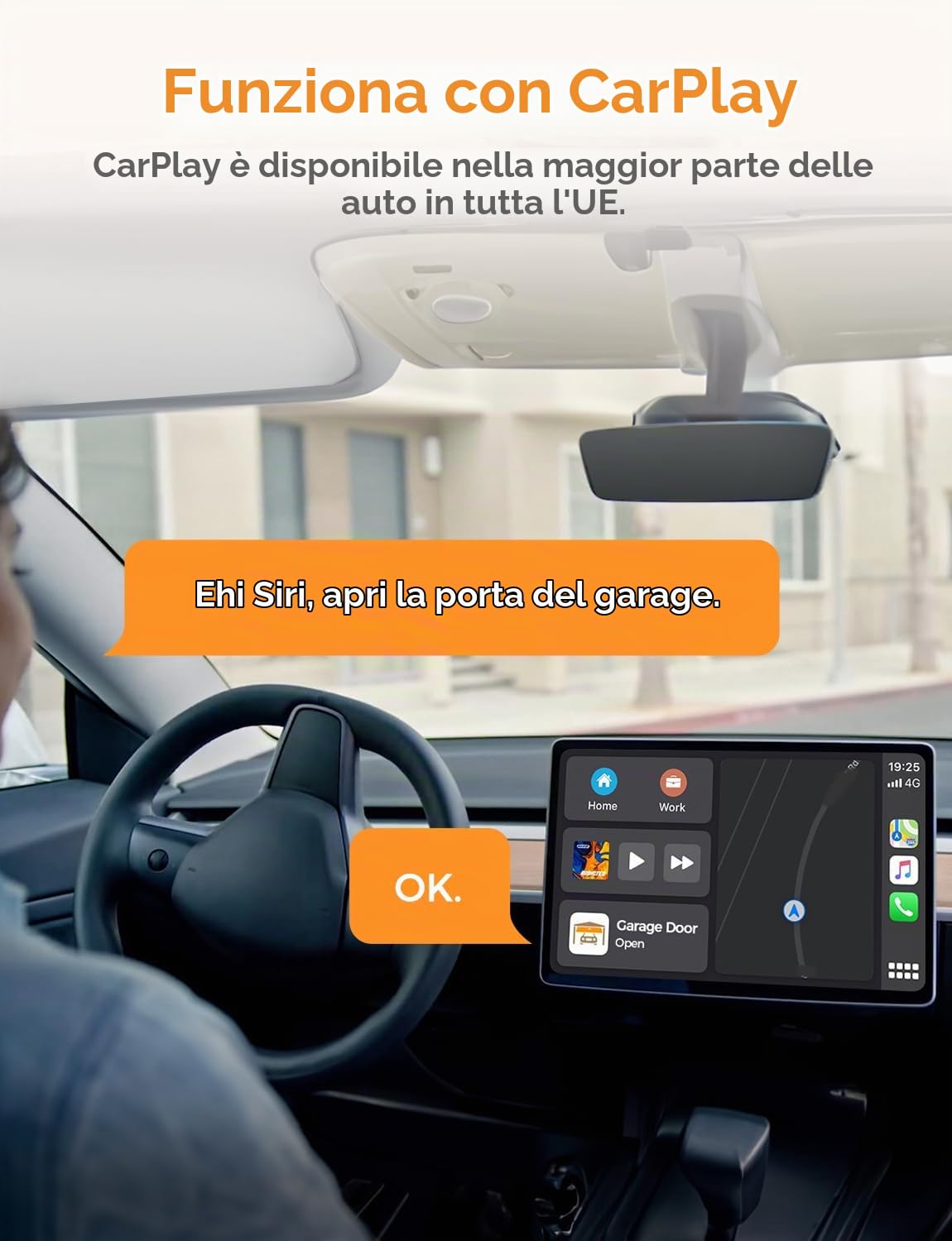 Refoss WiFi Apriporta Garage Door Opener Smart Apricancello Intelligente, APP Controllo Remoto, Compatibile con Apple HomeKit, Alexa, Google Home, Nessun Hub Richiesto