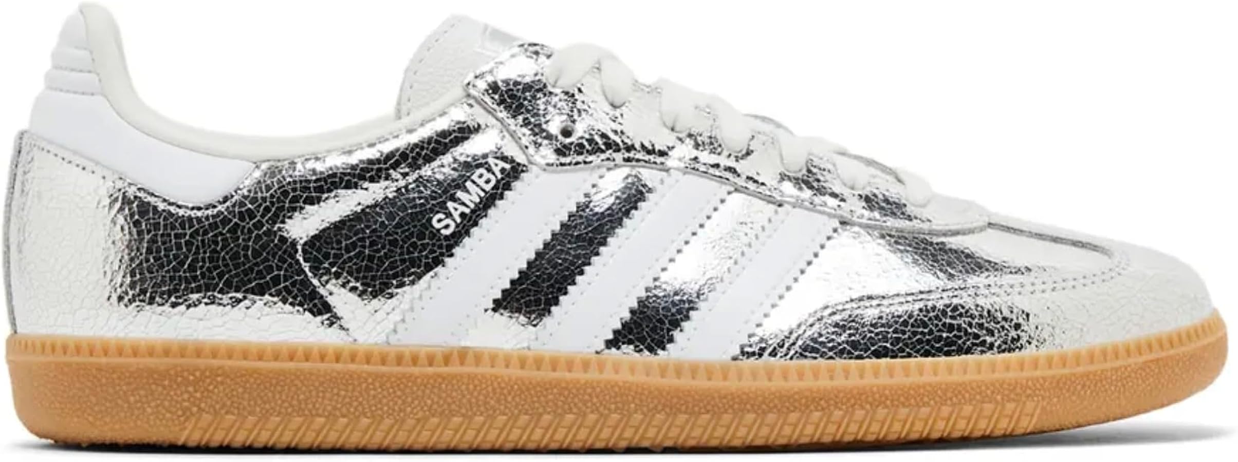 adidas SAMBA Silver llic 天然皮革 人気モデル Amazon.com | Adidas Samba OG Womens Sneaker (Silver Metallic