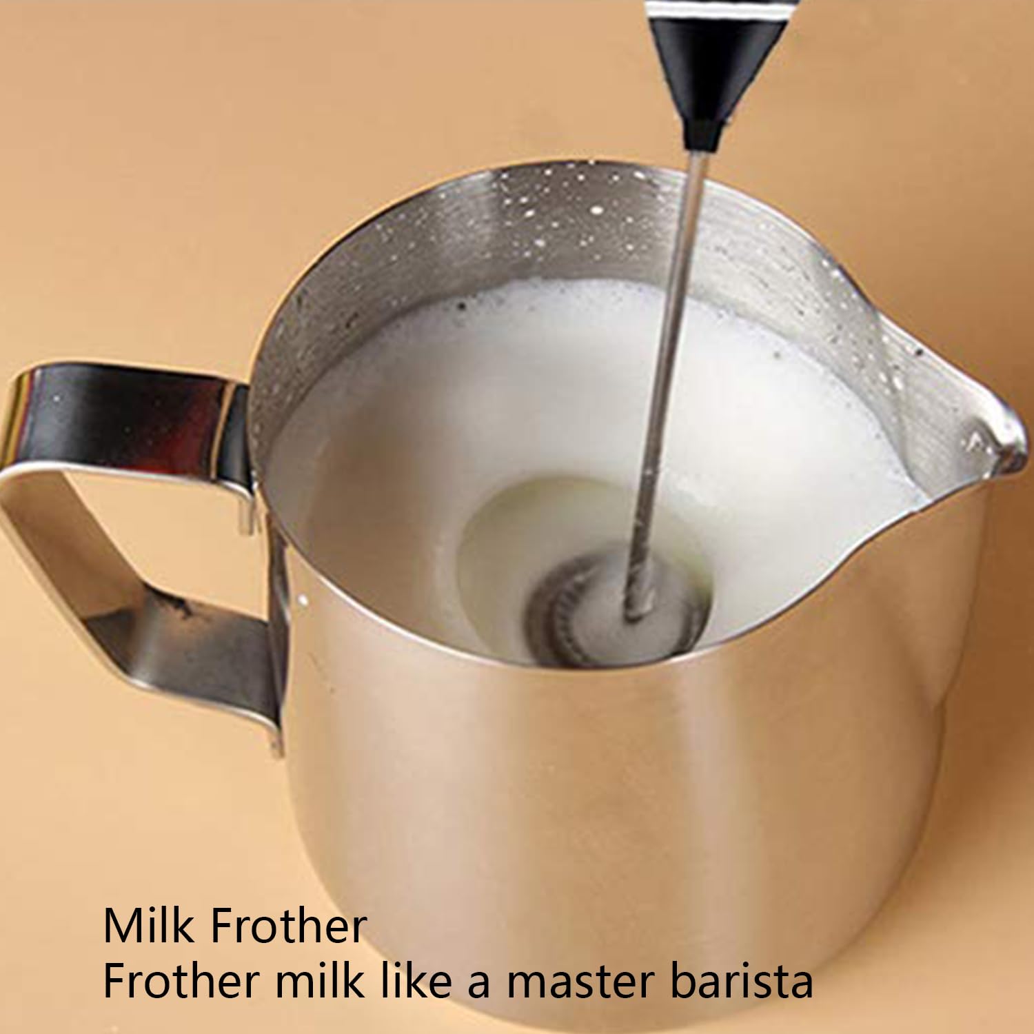 Espumador de leche recargable, mezclador eléctrico de bebidas con USB, espumador de café de mano, batidora de café, máquina de espuma para capuchino, chocolate caliente, negro